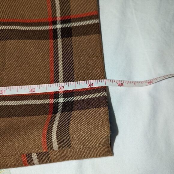 H&M Beige Neutrals Plaid Stretchy Casual Trouser Pants Size 6 - Picture 7 of 12